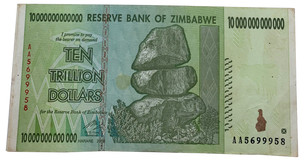 Zimbabwe $10 Trillion Dollar Banknote, 2008, Circulated (used)