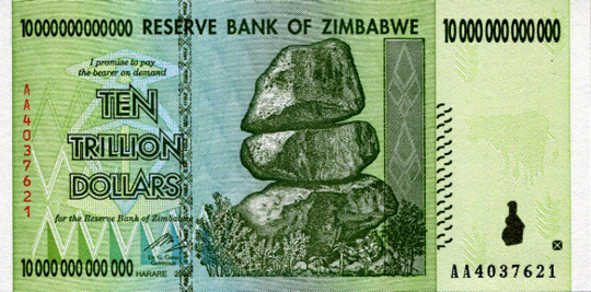 Zimbabwe $10 Trillion Dollar Banknote, 2008, Uncirculated