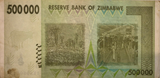 Zimbabwe $500 Thousand Dollar Banknote, 2008, Circulated (used)